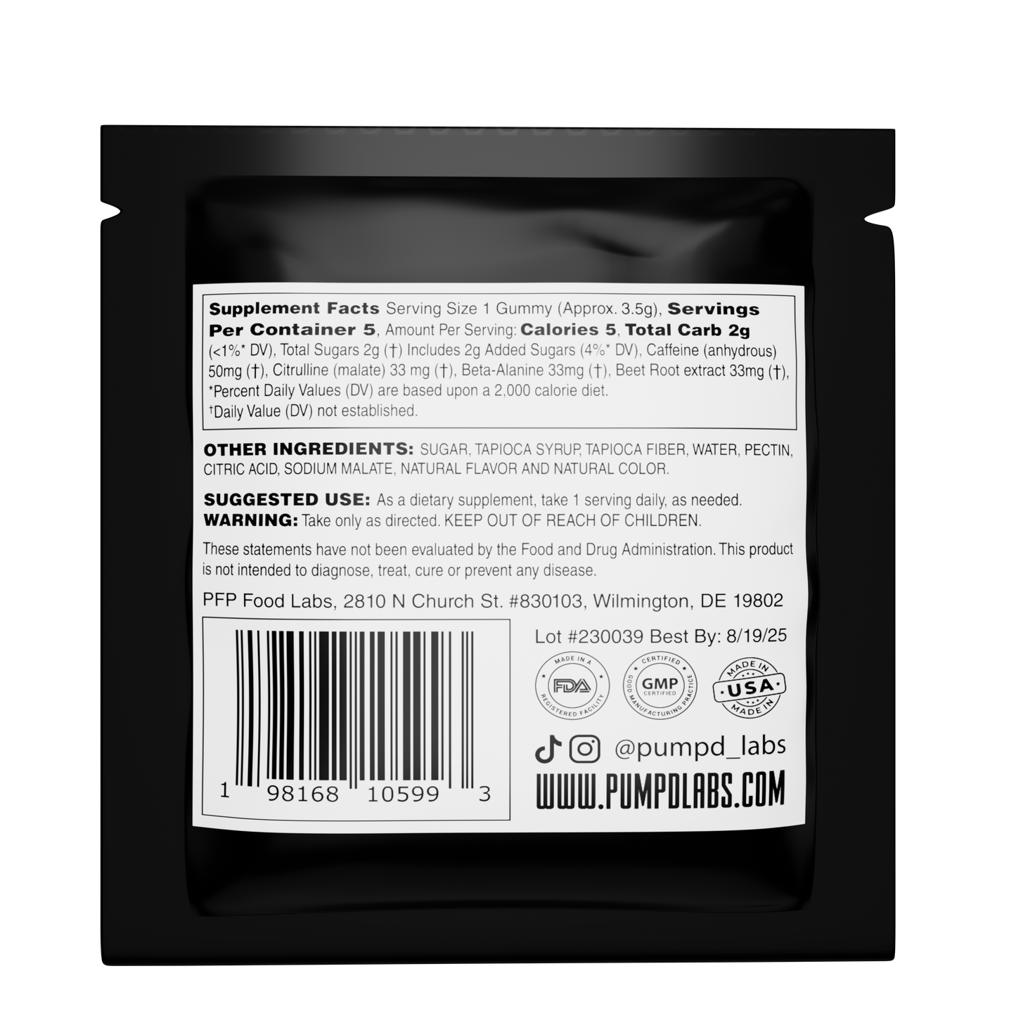 PUMPD - FREE Sample Pouch