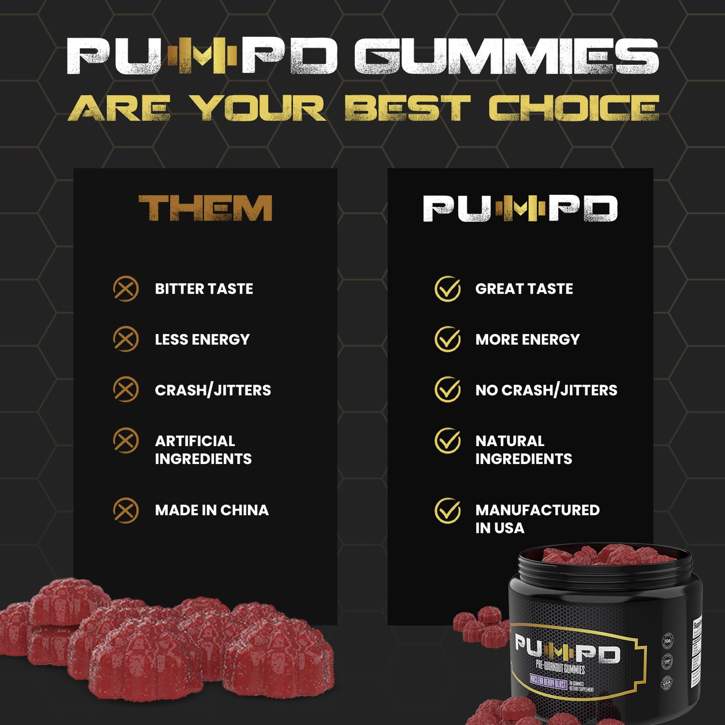 PUMPD Pre-Workout Gummies 3-Pack